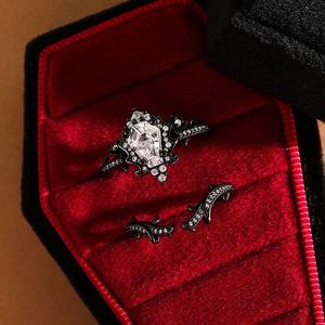 ชุดแหวนรูปโลงศพกุหลาบหนามดำสไตล์โกธิค Jeulia - เครื่องประดับแฟชั่น - Product Image 4