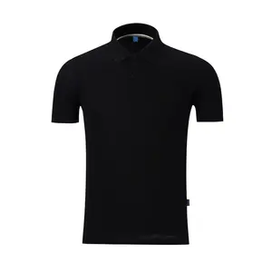 Vêtements décontractés pour hommes pour polo en polyester et coton 180 g/m² solide style tricoté avec logo personnalisé imprimé prix d'usine court longueur - Product Image 1