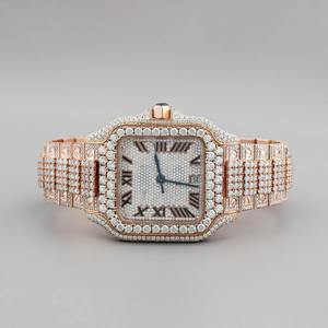El mejor reloj de diamantes de moissanita brillante, joyería de alta calidad, banda de acero inoxidable, regalo perfecto, ropa de boda de compromiso - Product Image 4