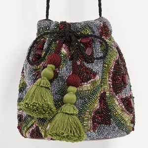 Unique Bohemian Style Embroidery Pearl Evening Hand Clutch <b>Bags</b> Fancy Design Lining Wholesale - Product Image 1