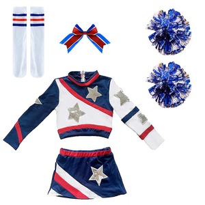 Women's <b>Cheerleading</b> Uniform Dance Costume Long Sleeves Neckline Patch Style Waterproof Windproof Breathable Spandex/Cotton - Product Image 1