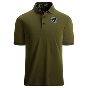 Hombres de alta calidad para Polo camiseta logotipo personalizado impreso manga corta Top tejido sólido patrón personalizado al por mayor - Product Image 3