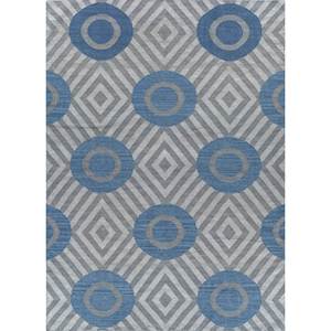 พรมขนสัตว์ทอลายตารางสีน้ำเงิน ลายเรขาคณิตรูปเพชร ทำด้วยมือ รูปทรงสี่เหลี่ยมผืนผ้า สำหรับห้องนอนหรือห้องนั่งเล่น-รุ่น ADWL-13213 - Product Image 1