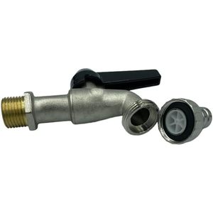 HM Brass 1/2" Garden Faucet Connector with Aluminum Lever <b>Rubber</b> <b>Grommet</b> Included BS Standard Forged Construction Anti-Rust - Product Image 1
