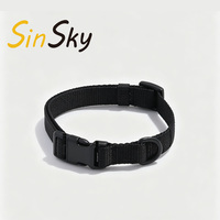 Ensemble laisse et collier pour chien SinSky en nylon noir réglable, collier et laisse pour chien personnalisés