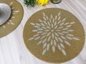 Manteles Individuales Hechos a Mano con Cuentas, Mantel Individual Bordado a Mano, Alfombrilla para Taza con Diseño de Araña Azul, Posavasos para Regalo - Product Image 5