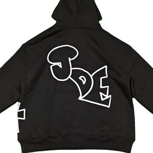 Ensemble de sweat-shirts à capuche pour homme, en molleton de coton épais personnalisé, logo blanc imprimé en relief, 450 GSM, sweat-shirt à capuche surdimensionné, lourd - Product Image 4