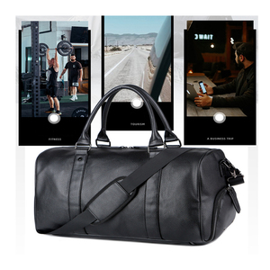 Factory Wholesale Custom Fashion PU <b>Leather</b> Overnight Sports Duffle <b>Bag</b> Travel Duffle <b>Bag</b> for <b>Men</b> - Product Image 5