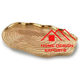 Vente chaude plaqué or en aluminium feuille plateau 2024 tendance plaqué or forme plateau décoratif pour mariage et fête décorative - Product Image 1
