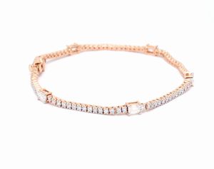 Elegant 2.76 Ct Emerald Cut Lab Grown Diamond Bracelet <b>14K</b> Rose <b>Gold</b> VVS-VS EF 7 Minimalist Luxury <b>Chain</b> Jewelry - Product Image 3