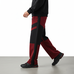 Pantalon de survêtement unisexe OEM décontracté en coton peigné léger, coupe oversize, écologique, respirant, couleur unie ou imprimé, coupe large - Product Image 3