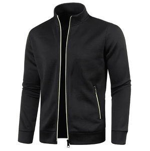 Pull-over à fermeture éclair noir pour homme - Product Image 1