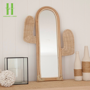 Espejo Decorativo de Pared para Dormitorio Infantil, Hecho a Mano, Ecológico, con Marco de Ratán de Diseño Moderno, Hecho en Vietnam - Product Image 5