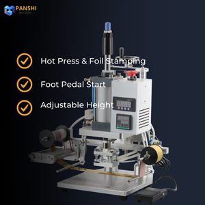 Machine de marquage à chaud pneumatique à double tige WT-QS100 pour cuir, carton et plastique - Product Image 4