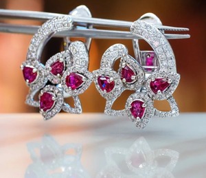 Moissanite plata esterlina Huggee Briolette tachuelas guata nupcial mujeres hermoso pendiente y otras joyas de diamantes - Product Image 2