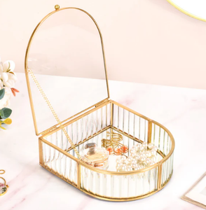 Unique Classis Design Home Decor and <b>Gifting</b> Large <b>Clear</b> Glass Metal Jewelry <b>Boxes</b> Top Selling for Unique Style - Product Image 6