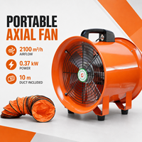 Ventilador Axial Industrial Portátil de 0.37kW, Soplador de Alto Flujo de Aire con Ducto Flexible de 10m