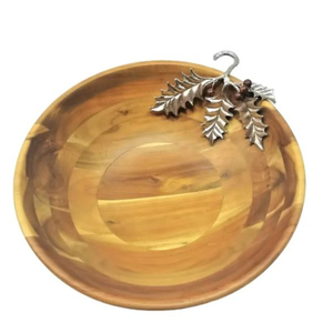 Vente en gros de saladier en bois et métal doré Accessoires de vaisselle polis pour le dîner, la maison et le mariage Meilleur prix Bol de service - Product Image 5