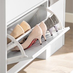 Mueble <span class=keywords><strong>Zapatero</strong></span> Moderno de Madera Blanca de 3 Niveles <span class=keywords><strong>con</strong></span> Almacenamiento en la Entrada, <span class=keywords><strong>Zapatero</strong></span> Independiente <span class=keywords><strong>con</strong></span> Puerta para Sala de Estar, MOQ 200 - Product Image 6
