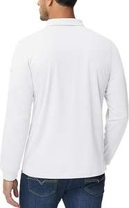 Camiseta táctica de piqué de manga larga de poliéster 100% para hombre, camiseta de Golf transpirable de secado rápido con patrón sólido antiarrugas - Product Image 3