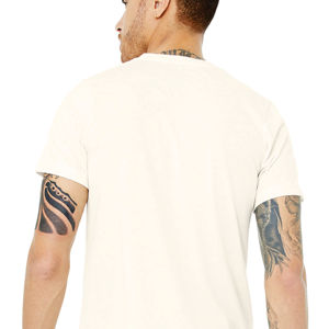 50% Poly 25% Airlume T-Shirt à manches courtes en coton peigné avec anneau 25% rayonne 40 simple 3.8 oz solide naturel unisexe Triblend - Product Image 6