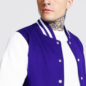 Chaqueta de béisbol bordada personalizada para hombre, venta al por mayor, chaqueta universitaria fina con cuello levantado y letras personalizadas con etiqueta privada - Product Image 6