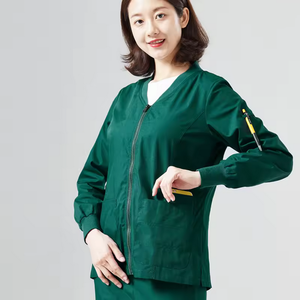 Customizable Logo Unisex Hospital Use <b>Scrub</b> Jacket Uniform with Practical Pockets Made From Jersey Fabric - Product Image 5