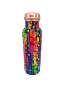 Botella de agua de cobre puro de alta resistencia con tapa a prueba de fugas ecológica Recipiente Ayurvédico para beber - Product Image 5