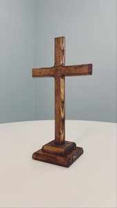 Nautical <b>Wooden</b> Cross Brown Wall <b>Signs</b> Cross Handmade Standing or Hanging Christian For Home And For Christmas Decoration - Product Image 3