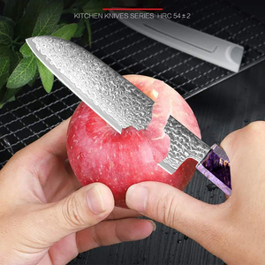Venta al por mayor pedidos a granel personalizados OEM ODM servicio cuchillo Damasco acero cocina cuchillos hoja afilada profesional pelar fruta cuchillo - Product Image 6
