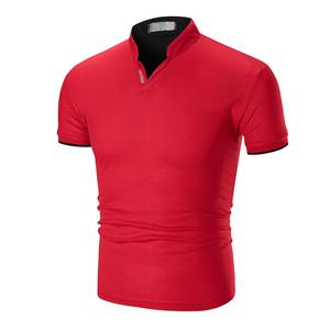 Venta al por mayor de alta calidad de verano de los hombres de encargo de moda Casual Polo camisetas rojo teñido negro manga límite - Product Image 6