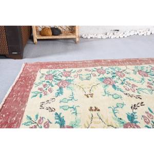 Alfombra clásica Beige roja Floral turca de área grande 4,3X8,1 pies de látex de lana forma Rectangular 10mm Patchwork abstracto para pasillo - Product Image 2