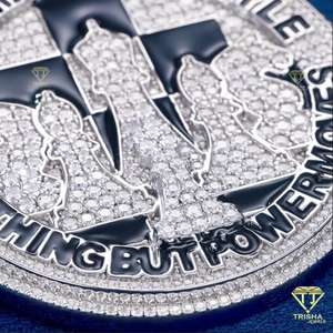 Pendentif rond glacé VVS Moissanite Diamants, argent sterling 925, bijoux Hip Hop pour hommes pendentif en argent sterling 925 - Product Image 4