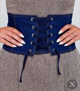 Corsé moderno, Top vaquero, moda, básico, informal, Elegante, moderno, ajustado, Vintage, encanto, lavado ligero, atemporal, estructurado - Product Image 5