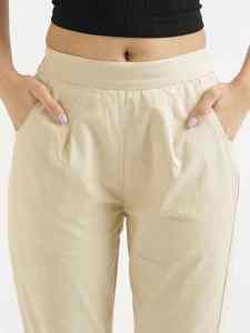 Pantalones para correr de seda de algodón con estampado informal para todas las estaciones para mujer, pantalones de talla grande holgados con botones y decoración de logotipo, pantalones ajustados de calle - Product Image 4