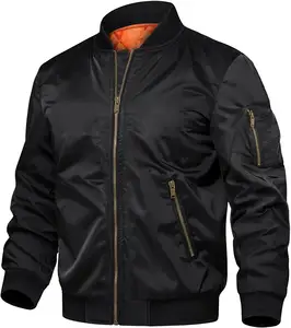 Vestes légères respirantes coupe-vent Bomber Jacket Zip Up Warm Rembourré Outwear Style Broderie Logo Personnalisation
