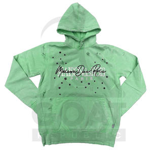 Sweats à capuche d'hiver personnalisés avec un aspect usé, en coton 100% teint uni, streetwear de haute qualité, logo personnalisé - Product Image 6