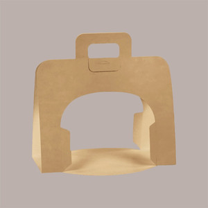 Caja de Cartón Económica de 20 Piezas, Color Avana, Forma de Maleta, 220x155x235mm, con Asa, para Alimentos, Aséptica, para Panettone de 500g - Product Image 1