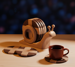 Posavasos de Madera con Diseño de Caracol Estilo Rústico de la Mejor Calidad, Acabado Natural, Accesorio para Bebidas a Precios Bajos - Product Image 3