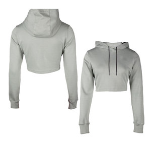 Ropa de calle con logotipo personalizado, sudadera para mujer, pulóver, sudaderas con capucha para gimnasio, sudadera corta informal con capucha para mujer - Product Image 4