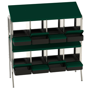 Nido de Acero Galvanizado de Doble Fila Des Champs MG04D-L: <span class=keywords><strong>Ocho</strong></span> Compartimentos para hasta 40 Pollos - Product Image 1