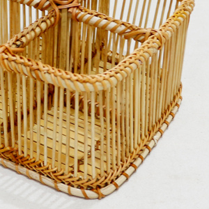 Artex Dong Thap Water Factory Handmade Rattan Wine Rack Eco-Friendly Bamboo Bottle <b>Storage</b> <b>Shelf</b> for Rustic Home and Bar Display - Product Image 3