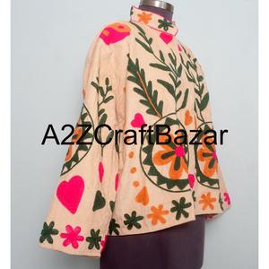 Veste Cotrise brodée à la main, manteau ethnique d'hiver/printemps, vêtement traditionnel, doublure en coton, écologique pour les fêtes - Product Image 4