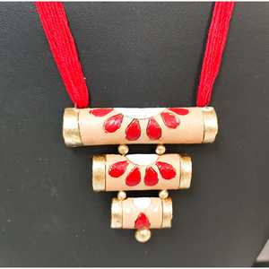 Juego de Joyería de Terracota Ecológico Hecho a Mano, Diseños Étnicos Indios Únicos, 12 cm x 12 cm x 12 cm, 50 g de Peso - Product Image 4