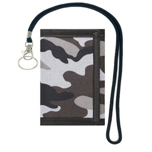 Unisex Trifold <b>Wallet</b> with <b>Lanyard</b> Portable Design Bow Pattern Nylon Lining for Daily Use - Product Image 1