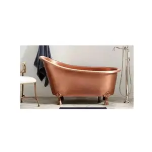 Vasca da bagno in rame con rifinitura decorativa in metallo con Design colorato Vintage vasca da bagno per interni