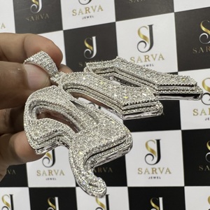 925 plata esterlina VVS Moissanite diamante nombre inicial Logo colgante Hip Hop joyería hombres Iced Out personalizado letra colgante - Product Image 4