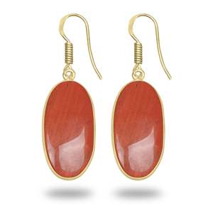 Pendientes de Piedra Natural de Jaspe Imperial, Joyería de Moda para Mujer, Coloridos, con Baño de Oro de 18K - Product Image 4