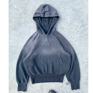 เสื้อฮู้ดดี้ผู้ชายทรงโอเวอร์ไซส์ ผ้าคอตตอน 100% ซันเฟดแบบวินเทจ ล้างสีแบบวินเทจ - Product Image 3