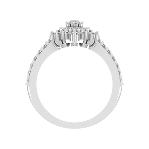 Élégante bague de fiançailles en diamant cultivé en laboratoire sur mesure 950 platine scintillant grappe florale IGI mariage bijoux fins d'Inde - Product Image 3